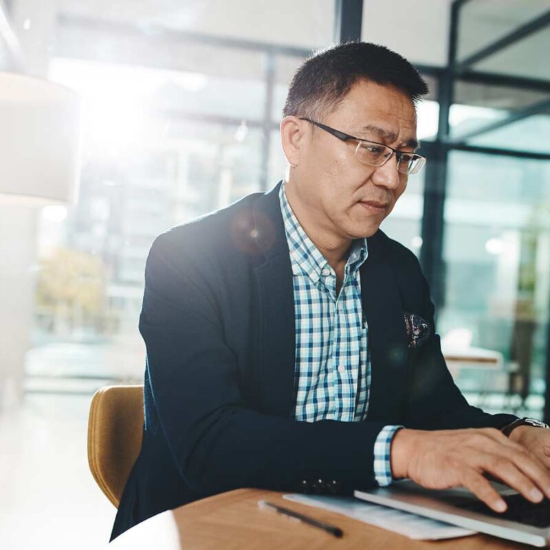 Business Man practicing business acumen